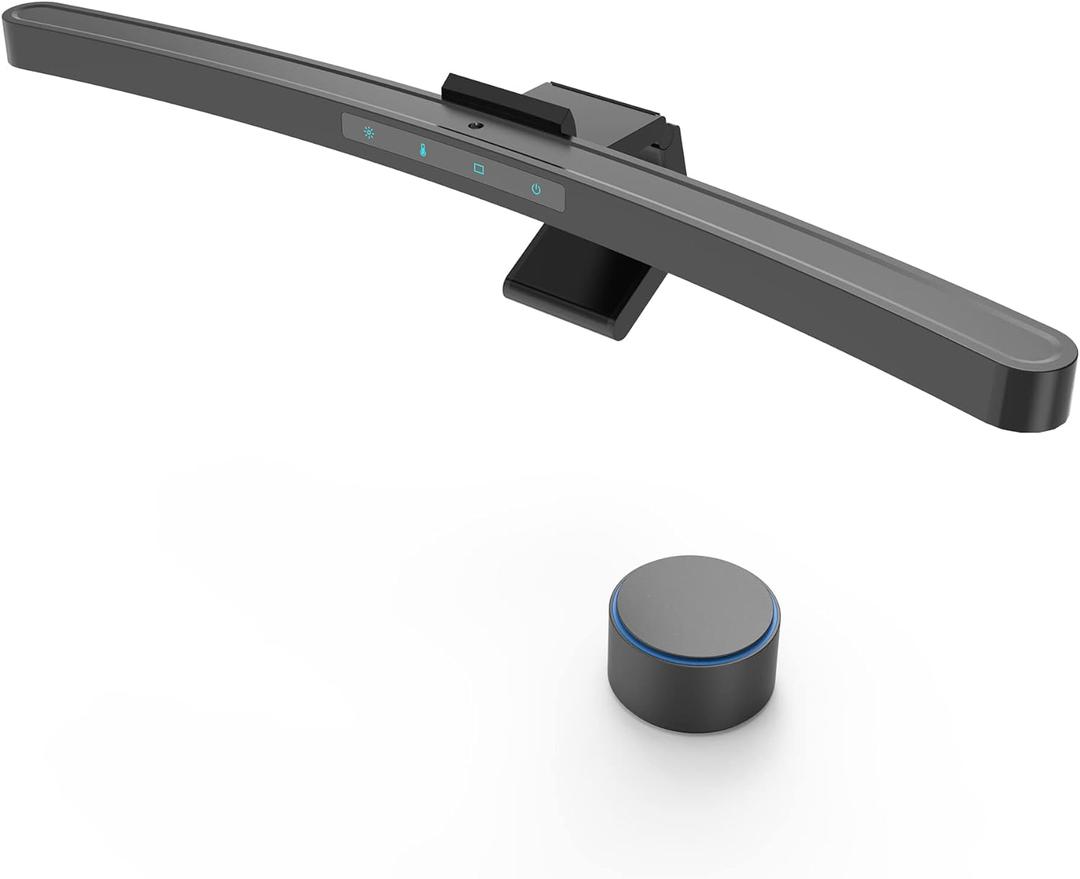 ONWAY Curved Monitor Light Bar with Wireless Remote,Monitor Auto-Dimming and Camera Base,Applicable to All Screens. No Screen Glare,for Home Office 16.5"D x 12.7"W x 1.9"H