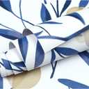 HAOKHOME Peel and Stick Wallpaper Boho Floral White/Navy/Tan Bathroom Wall Paper Stick on Contact Paper 17.3in x 32.8ft