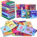 Baby Bath Books, Nontoxic Fabric Soft Baby Cloth Books, Early Education Toys, Waterproof Baby Books for Toddler, Infants Perfect Shower Toy, Kids Bath Toys Birthday Gift (Pack of 8)