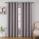 CUCRAF 100% Blackout Curtains 54 inches Length 2 Panels Set, Room Darkening Linen Textured Curtain Grommet for Bedroom Living Room, Light Blocking Thermal Insulated Drapes (52 x 54 Inch,Light Grey)