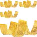 Breling 6 Pcs 15ft Metallic Foil Ceiling Fringe Curtains for Bachelorette Party Decorations, Fringe Ceiling Drapes for Wedding Engagement Bridal Shower Birthday Party Decor(Gold)