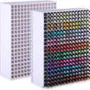 2 Pack Marker Storage Organizer Marker Organizer for Desk Holder Art Paint Pen Rack with Removable Divider to Store Paint Brushes Pens Color Pencils(16.73 x 13.58 x 5.12)