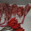 PARTY JOY 54 Pcs red Glitter Artificial Cedar Sprigs Picks Faux Cedar Branches Stems Christmas Tree Picks Sprays for Gold Christmas Tree Wreath Wedding Bouquet Winter Seasonal Holiday Decoration