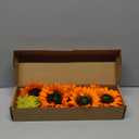 IPOPU Artificial Sunflowers 20" Sunflowers Artificial Flowers 8PCS Long Stem Sunflowers with Leaves Large Silk Fake Sunflowers Decoration for Outdoor Home Party Wedding DIY Decor(Orange)