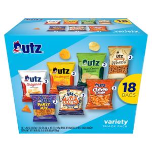 Utz Variety Snack Pack, 18 ct, 16.65 oz. Best Before Aug. 11, 2025