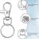 3 x Quacc 15 Set Swivel Snap Hooks with Key Rings, 3 Different Sizes Metal Lobster Claw Clasps Keychain Making Hardware Sturdy Keyring Clips for DIY Art Crafts Crochet Keychain (Sliver, S+M+L)