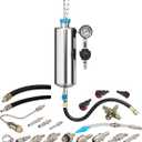 Fuel Injector Cleaner Tool Kit 1000ML 150PSI Disassembly-Free Fuel Injection System Cleaner Pressure Adjustment Fuel Injector Cleaning Machine with 20PC Adapter for Gasoline Car Throttle/Intake System