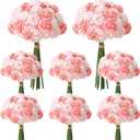 72 Pcs Pink Hydrangea Artificial Flowers, Round Floral Bouquet for Home Decor, Wedding, Party, and Seasonal Decoration, Realistic Fake Flowers for Centerpieces, Aisle, Table Arrangements