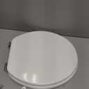 White Round Toilet Seat Natural Wood Toilet Seat with Zinc Alloy Hinges, Easy to Install also Easy to Clean, Scratch Resistant Toilet Seat by Angol Shiold (Round, White)