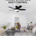 VONLUCE Ceiling Fans with Lights, 42 Inch Ceiling Fan and Remote, Full-spectrum LED Light, 3CCT, 6-Speeds Noiseless Reversible DC Motor, Modern Flush Mount Ceiling Fan for Farmhouse Bedroom Indoor (Black)