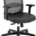 HON Convergence Ergonomic Office Chair, Breathable Back Support Mesh, Adjustable Arms, Computer Seating with Lumbar Support, Swivel Wheels, Synchro-Tilt Recline, Vinyl, Black