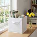 ShellKingdom Storage Bins, Foldable Fabric Storage Cubes and Cloth Organizer Drawer for Closet and Toys, 2 Pack (White)