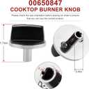 AMI PARTS 00650847 Knobs Cooktop Stove Knobs Fit for Bosch Stove Knob, Replace 00650847 650847 1999734 AH3480601 Range Oven Gas Stove Knob (5 pcs)