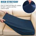 Water Resistant Sofa Cushion Slipcovers, RV Seat Cushion Covers High Stretch Furniture Protector, Washable Covering Coats for Camper (Chair Cushion, Navy)