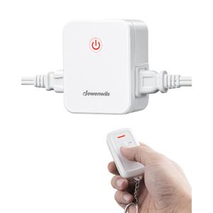 DEWENWILS Indoor Remote Control Outlet, Wireless Remote Light Switch with 2 Side Outlets, No Interference Remote Outlet Switch for Christmas Light, No Wiring, 15A/1875W, 100FT RF Range