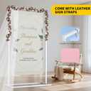 Wedding Welcome Sign Stand, Adjustable Wedding Sign Holder,Heavy Duty Metal Welcome To Our Wedding Sign Display Stand for Wedding Parties Commercial Events (White)