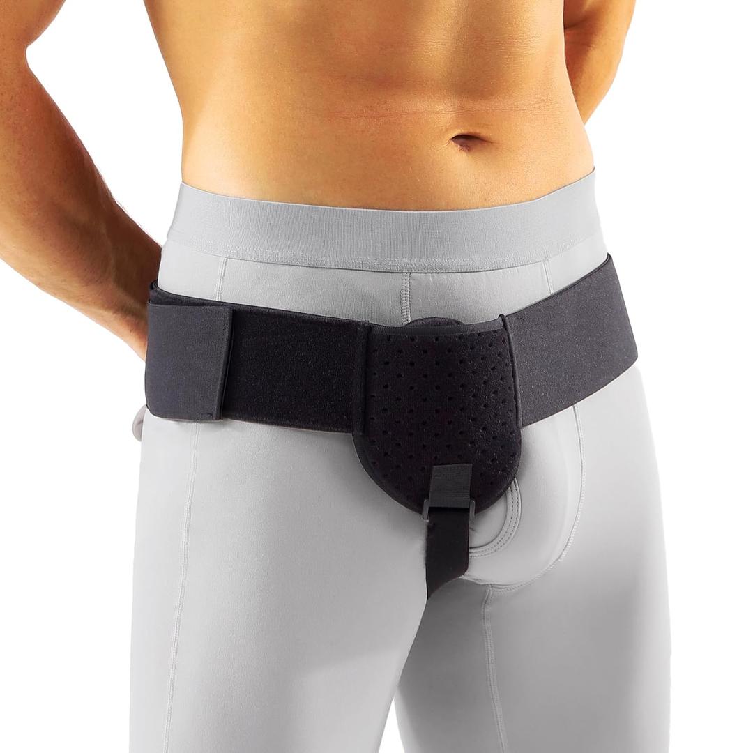 Inguinal Hernia Belt for Men & Women – Adjustable Support Truss for Groin Hernia Pain Relief, Bulge Control, Left or Right Inguinal Hernia with Pad Pocket