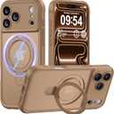 MOCCA Design for iPhone 17 Pro Case, Compatible with Magsafe [Premium Invisible Magnetic Ring Stand] [Military Drop Protection] Full Camera Guard Translucent Matte Slim Phone Cover 6.3",Brown