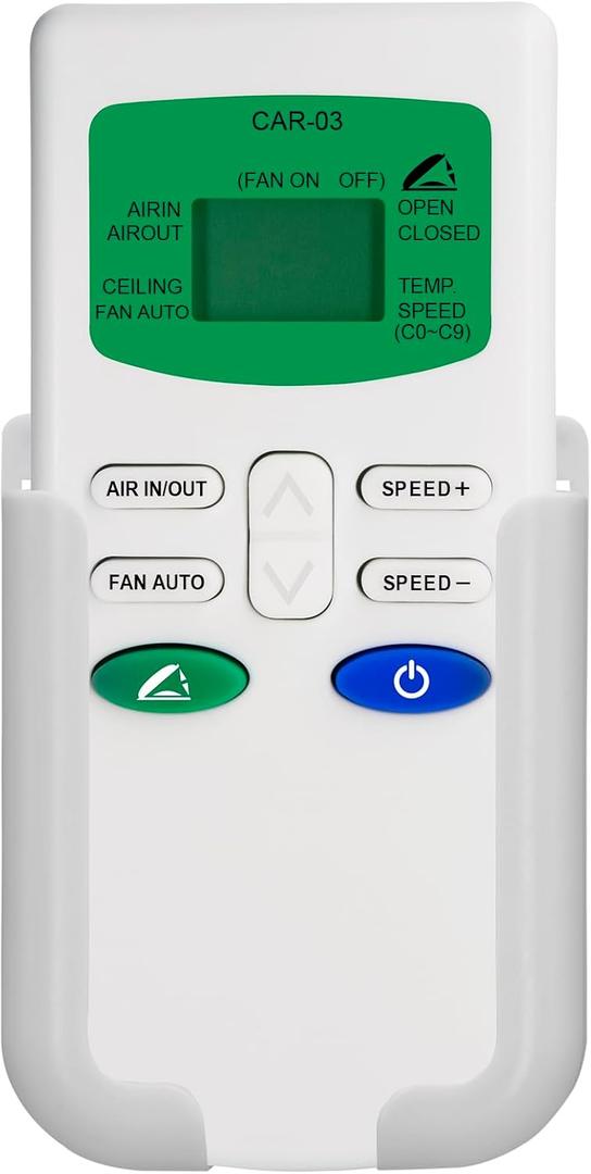 Replacement Remote Control for MaxxAir MAXXFAN Deluxe Roof Vent Fan,Compatible with Listed Models, with Holder