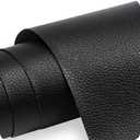Black Leather Repair Tape Patch, Self Adhesive Vinyl Faux Material Roll 27 x 118 Inch, Cuttable Upholstery for Couch Sofa Car Seats Chairs Furniture