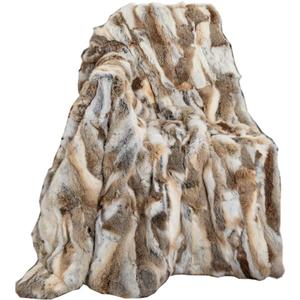 Real Fur Blanket Throw for Couch Tan Fur Throw Blanket Fuzzy Fluffy Super Soft Furry Plush Decorative Comfy Shag Thick Sherpa Shaggy Throws and Blankets for Sofa, Bed, 76x80 inches