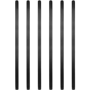 GeilSpace 6 Pack 3/4" × 60" Pre-Cut Black Metal Pipe, Industrial Steel Fits Standard Three Quarters Inch Threaded Pipes and Fittings - Vintage DIY Industrial Shelving (3/4" × 60", Black)