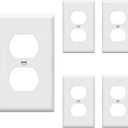 ENERLITES Duplex Wall Plates Kit, Electrical Outlet Covers, Standard Size 1-Gang 4.50" x 2.76", Unbreakable Polycarbonate Thermoplastic, Electric Receptacle Plug Covers, 8821-W-5PCS, White (5 Pack)