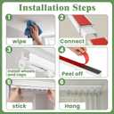 Self Adhesive Curtain Track No Drill Ceiling Curtain Track, Peel and Stick Curtain Rail Renter Friendly for Bedroom Bathroom Living Room (15FT/ 4.56M)