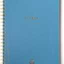 DesignWorks Ink Textured Paper Twin Wire Notebook, Daily Planner & Soft Cover Writing Journal, 160 Lined Perforated Pages, Large Spiral Notebook for Work & Journaling, 8.25 x 11.625 in, Classic Blue