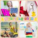 Plastic Duck Keychains Duck Party Favors Cute 3D Duck Chains Small Ducky Pendant Accessories for Birthday Party Baby Shower (Multi Color, 24 Pack)