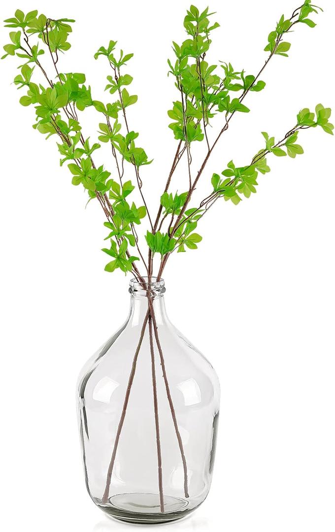 Bfttlity Clear Glass Vase Tall Farmhouse Vase for Branches Glass Vases for Centerpieces in Home Decoration (L)
