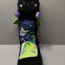 Long Cat Plush 5 Sizes, 120% Extra Filling Giant Plushness Kids Body Pillow, Kawaii Cute Black Cat Stuffed Animals Plushies, Big Long Body Pillow Black Cat Plush Gift for Girls 44 (43.3in/110cm, Black Mint Cat)