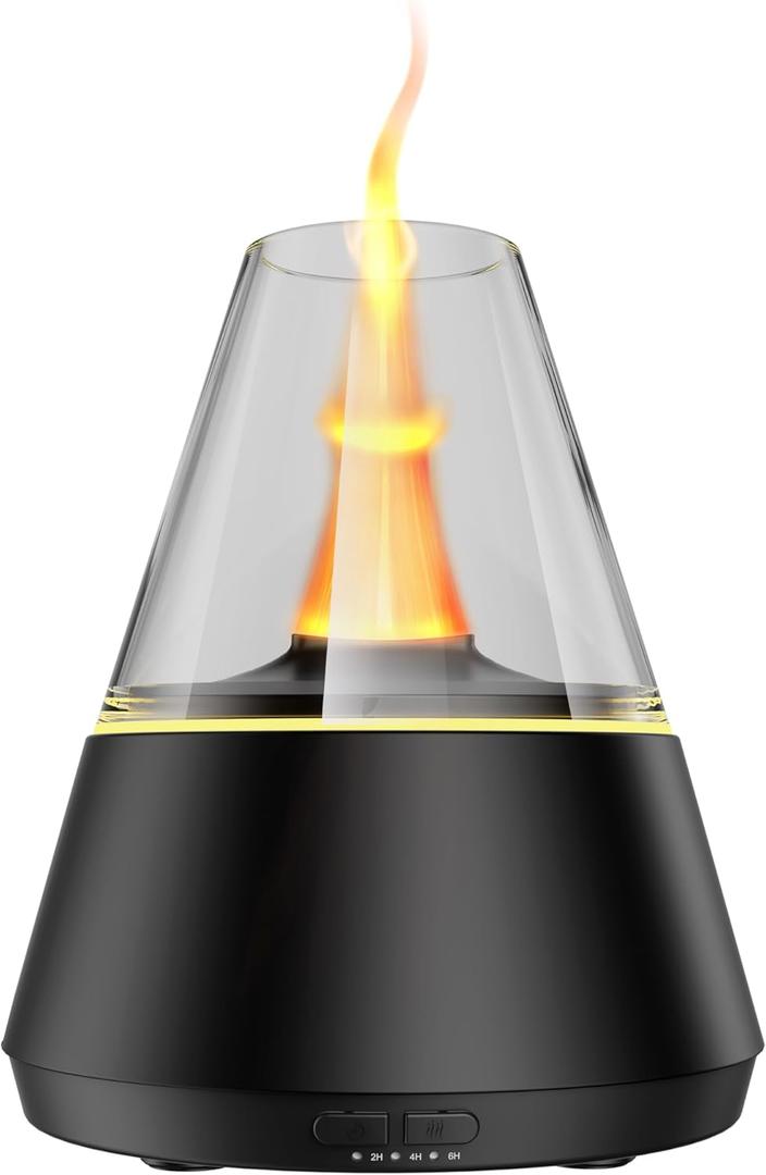 Essential Oil Diffuser, 7 Colors Candle Flame Air Diffuser Humidifier, Ultrasonic Aromatherapy Humidifier with Timer for Home, Bedroom, Office, Yoga
