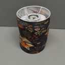 Cute Foxes LED Table Lamp - Modern Minimalist Bedside Lamp with Round Flaxen Fabric Shade for Nightstand, Perfect for Bedroom Ambiance (C38)