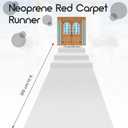 Boao 10 x 2.3 ft Neoprene Carpet Runner Reusable Plastic Floor Runner Non Slip Rubber Backed Rugs for Hallway Aisle Carpet Roll for Wedding Party Decor Prom Business Outdoor(White)