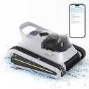 (2024 New) Robotic Pool Vacuum, Cordless Robotic Pool Cleaner for Inground Pools, Wall and Waterline Cleaning, Powerful Suction and Replaceable Battery, 150 min Battery Life for Pool Up to 1614 Sq.ft