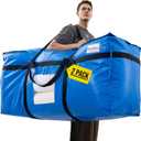 TAILI 69 Gallon Extra Large Storage Bags, XXL Blue Heavy Duty Moving Bags For Storage with Visible Window, Wrap Around Handles, Totes for Space Saving, Alternative to Moving Boxes (2 Pack)