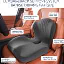 Seat Cushion for Car Truck Driver, Memory Foam Seat Cushion with Adjustable Strap,Ergonomic Lumbar/Back Support & Sciatica Relief for Long Drives, Orthopedic Cushion for Office Chair, Car, Semi Truck
