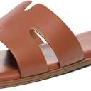KIDMI Women's Dressy Flat Sandals, Comfortable Slip On Summer Slides, Fashion Open Toe Casual Sandals US 8