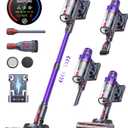 Cordless Vacuum Cleaner, 550W 45KPA 60 Mins Runtime Vacuum Cleaners for Home, Stick Vacuum with Self-Standing, Wall Mount Charging and Intelligent Auto Mode, Handheld Vacuum for Pet Hair/Carpet/Floor
