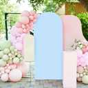 4FT Wedding Arch Cover - Spandex Fitted Round Top Arch Backdrop Stand Cover for Wedding Ceremony, Birthday Party, Banquet Decoration, Blue