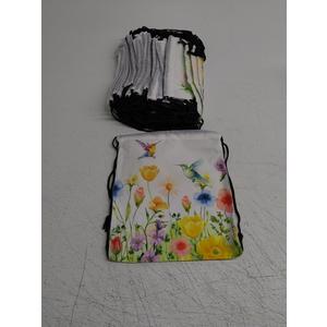 Lothee 30 Pcs Wildflower Party Favor Bags Floral Drawstring Bag Wildflower Birthday Party Decorations Floral Hummingbird Gift Goodie Treat Candy Backpacks for Baby Shower