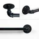 HouseAid 24 Inch Industrial Pipe Towel Bar, Farmhouse Rustic Towel Holder, Vintage Style Towel Rod for Bathroom, Wall Mounted, Matte Black