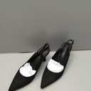 Rilista Women's Slingback Kitten Heels Closed Pointed Toe Backless Wedding Party Dress Pumps Shoes, Size 9 1/2