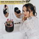 2 x WILL OAK Makeup Brush Organizer - Large Compartment Cosmetic Organizer -Eyeliner, Nail Polish,Art Supply, Bathroom Vanity Desktop Organizer (Black)