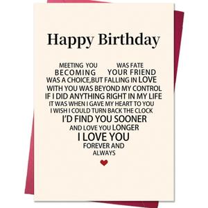 5 x Funny Birthday Card for Husband Wife,Romantic Birthday Gift for Boyfriend Girlfriend,Bday Gift Idea for Him Her,I Love You Card for Couples, 17.78cm x 12.7cm