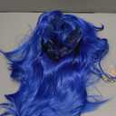 MapofBeauty 20 Inch/50 cm Long Layered With Bangs Straight Synthetic fiber Shoulder Length Hair Party Wig (Bright Blue)