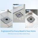 2 x Premium Silicone Shower Drain Cover Hair Catcher, 3 Pack with Clean-Out Tool & Drain Clog Remover, Bathroom Sink Strainer - Flexible & Durable for Tub Shower, Bath, Laundry