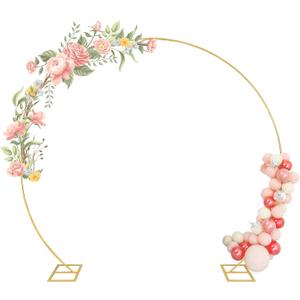 chamvis Round Backdrop Stand, Arch Backdrop Stand Metal Balloon Arch Stand Wedding Arch Photo Background: for Wedding Baby Shower Birthday Party Supplies Decorations