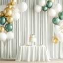 6 Panels 5x12ft Ivory Backdrop Curtains for Parties, Wrinkle Free Polyester Ivory Photo Backdrop Drapes 12 ft Long Back Drop Cloth for Wedding Birthday Photography Background Party